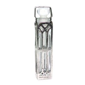 Vintage Art Deco Wells Sterling Silver & Glass Pop Up Perfume Bottle w/Holder